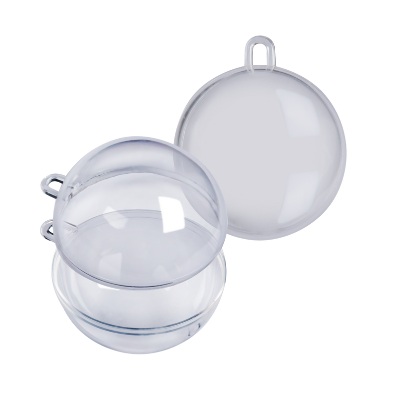 Light Gray Make A Merry Christmas Fillable Bauble 60mm 4 Pack Christmas
