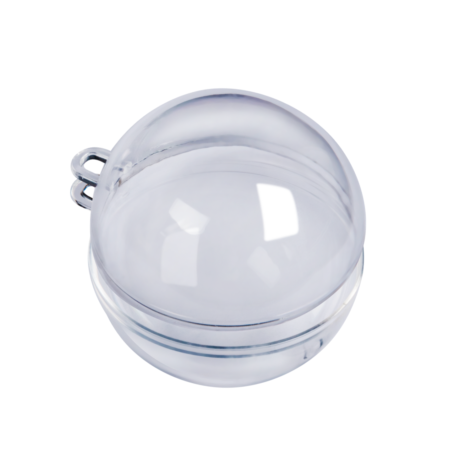 Light Gray Make A Merry Christmas Plastic Fillable Bauble 60mm 4 Pack Christmas