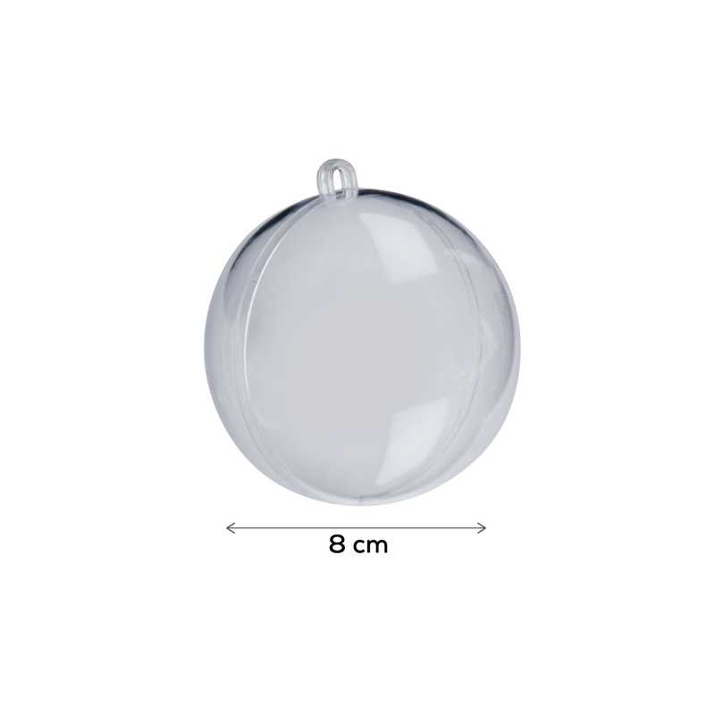 Light Gray Make A Merry Christmas Fillable Bauble 80mm 4 Pack Christmas