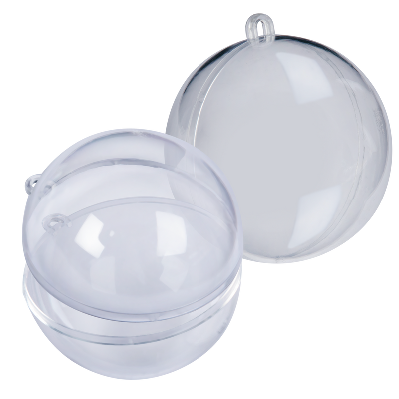 Light Gray Make A Merry Christmas Fillable Bauble 100mm 4 Pack Christmas