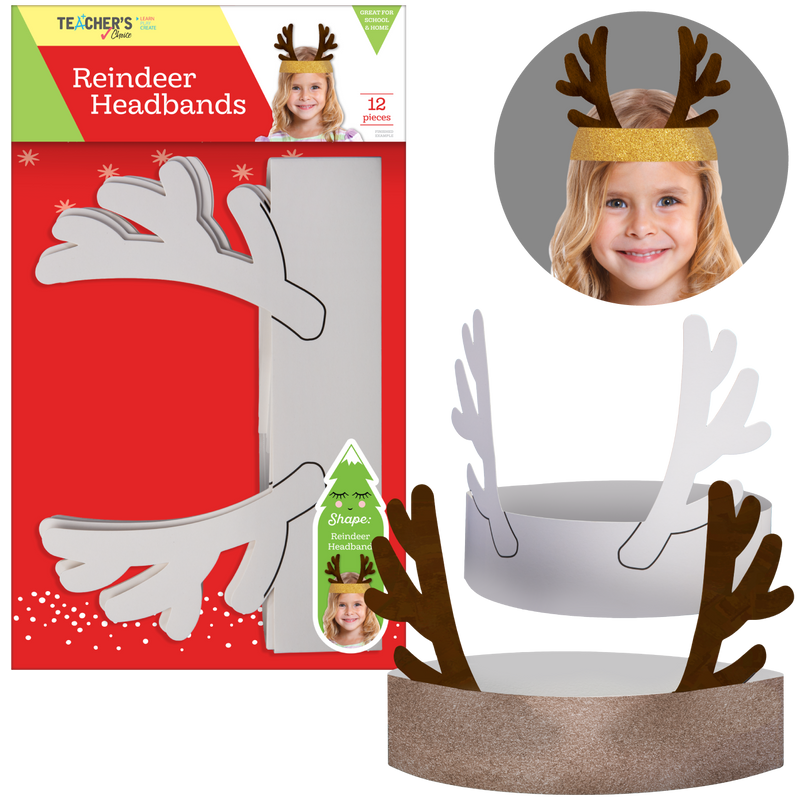 Gray Teachers Choice Reindeer Headband 12Pk Christmas