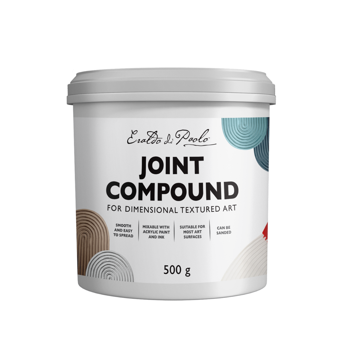 Light Gray Eraldo di Paolo Joint Compound for Textured Art 500g Mediums