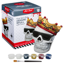 Light Gray Art Star Halloween Paint Your Own Ceramic Skull with Crown Decoration (15.2 x 11.2 x 12.1cm) Kids Activites