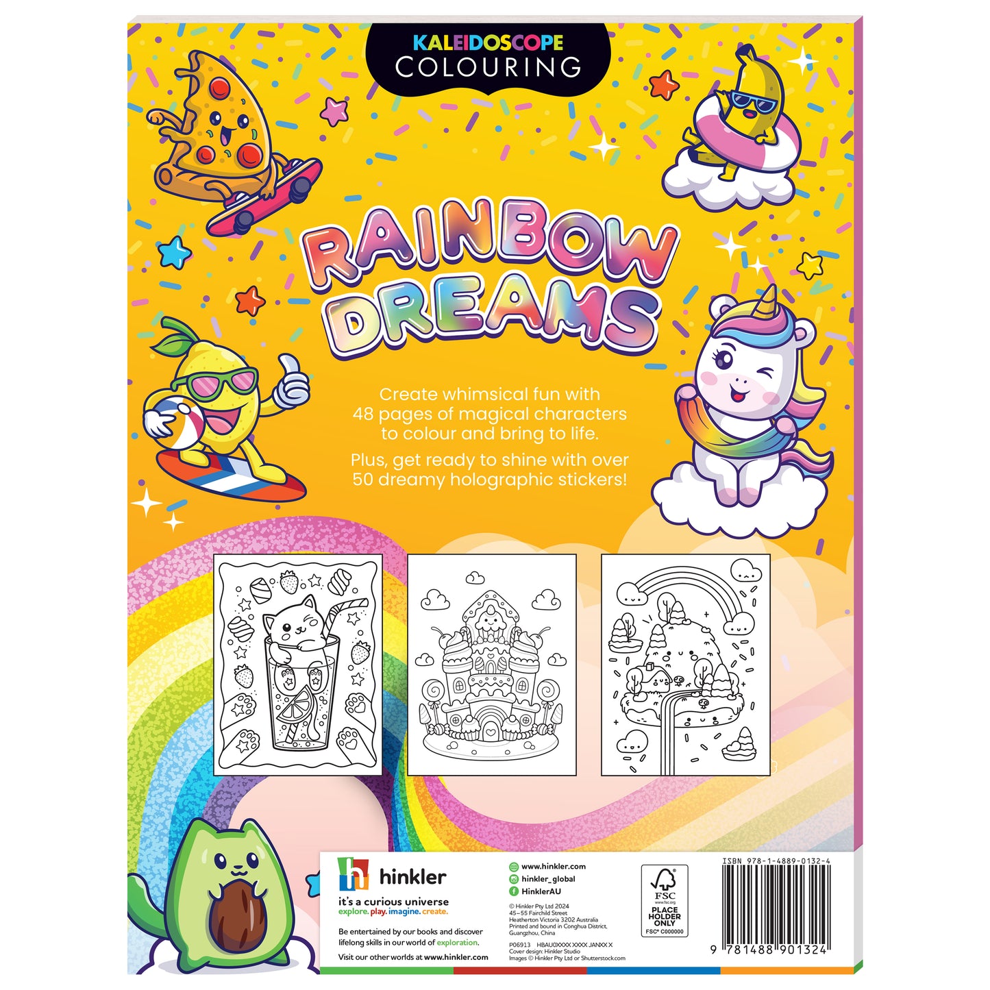 Goldenrod Kaleidoscope Sticker Colouring - Rainbow Dreams Kids Craft Kits