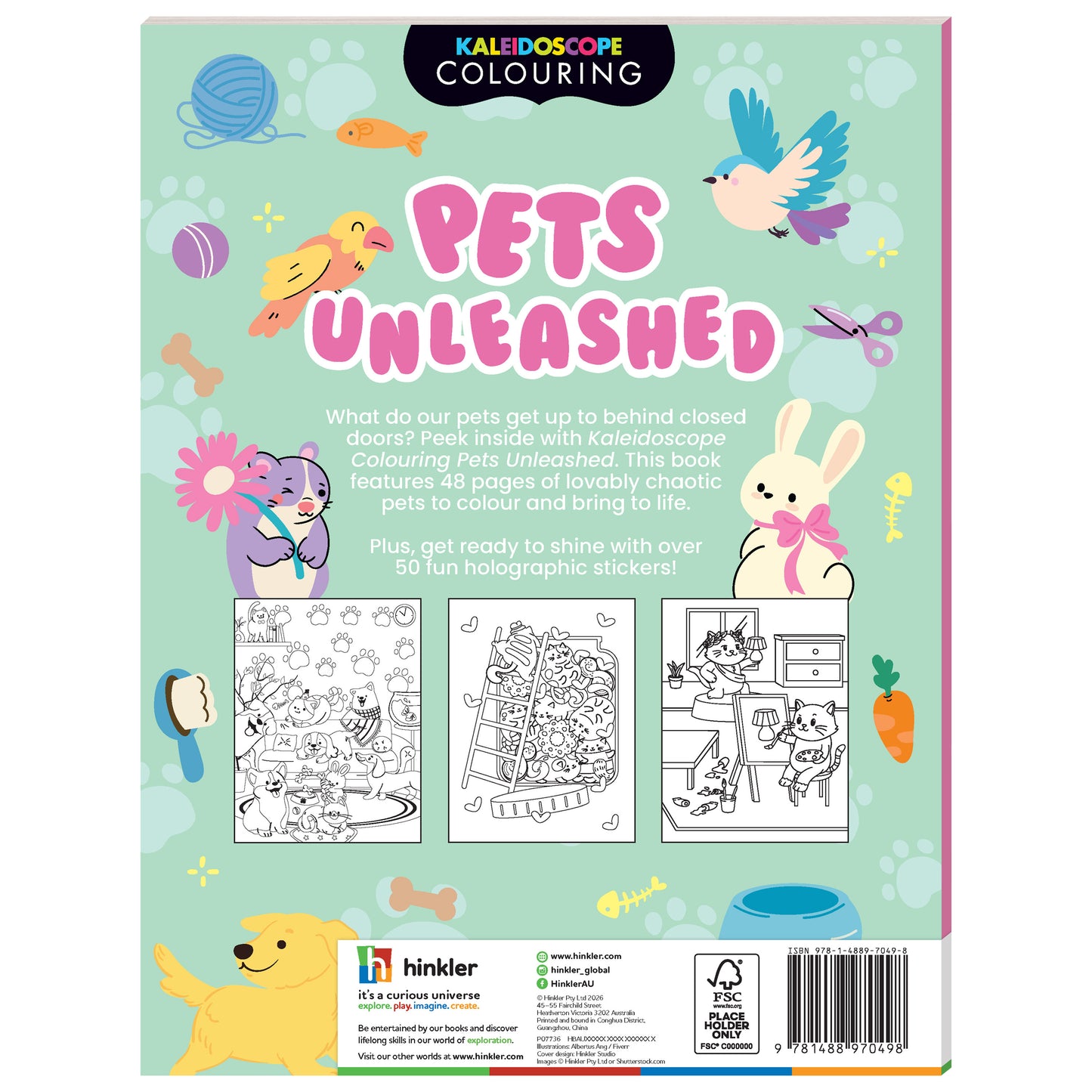 Gray Kaleidoscope Sticker Colouring - Pets Unleashed Kids Craft Kits
