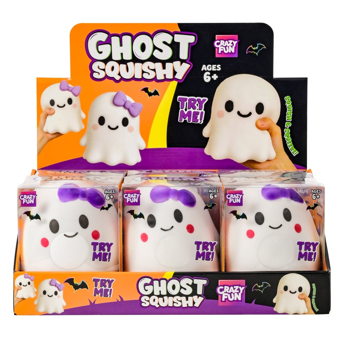 White Smoke Squishy Jumbo Girl Ghost with a Bow Squishy & Squeeze