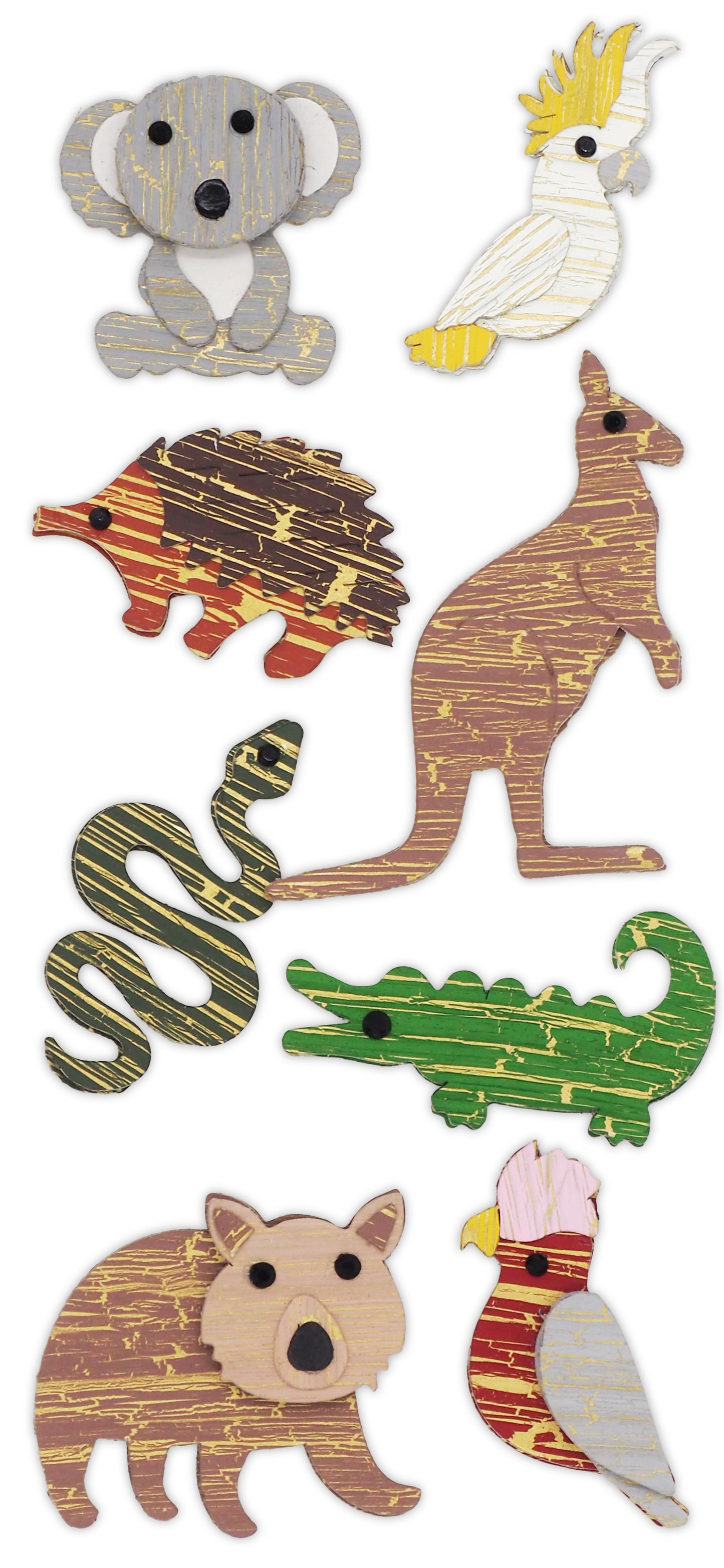 White Smoke Aarbee Australian Wildlife Stickers Paper Craft