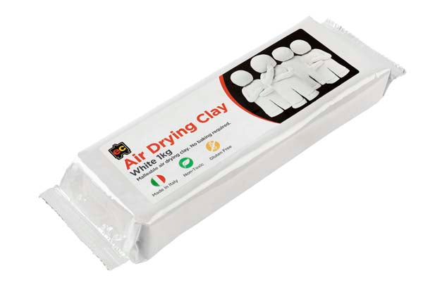 White Smoke EC Air Drying Clay, White, 1kg Kids Activities