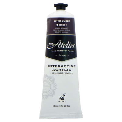 White Smoke Atelier Interactive Artists Acrylic Paint, Burnt Umber S1 80ml Acrylic Paints