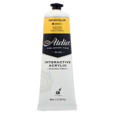 Light Gray Atelier Interactive Artists Acrylic Paint, Naples Yellow S1 80ml Acrylic Paints