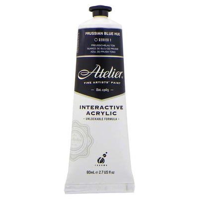 White Smoke Atelier Interactive Artists Acrylic Paint, Prussian Blue Hue S1 80ml Acrylic Paints