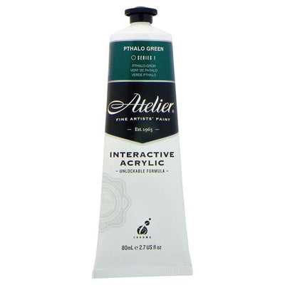 White Smoke Atelier Interactive Artists Acrylic Paint, Pthalo Green S1 80ml Acrylic Paints