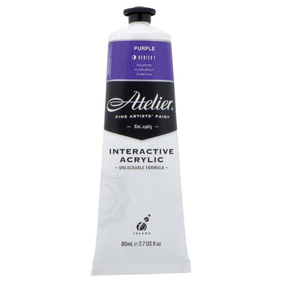 White Smoke Atelier Interactive Artists Acrylic Paint, Purple S1 80ml Acrylic Paints