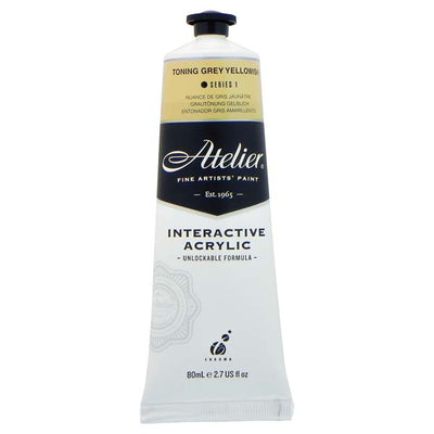 White Smoke Atelier Interactive Artists Acrylic Paint, Toning Grey Yellowish S1 80ml Acrylic Paints