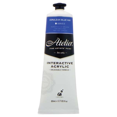 White Smoke Atelier Interactive Artists Acrylic Paint, Cerulean Blue Hue S2 80ml Acrylic Paints