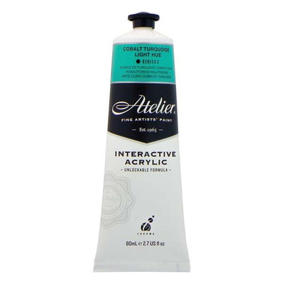 White Smoke Atelier Interactive Artists Acrylic Paint, Cobalt Turquoise Light Hue S2 Acrylic Paints