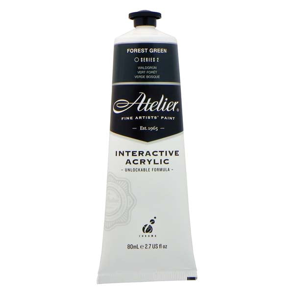 White Smoke Atelier Interactive Artists Acrylic Paint, Forest Green S2 80ml Acrylic Paints