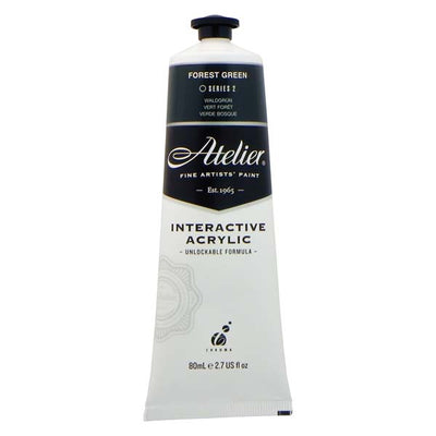 White Smoke Atelier Interactive Artists Acrylic Paint, Forest Green S2 80ml Acrylic Paints