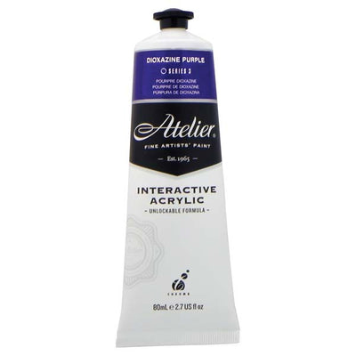 White Smoke Atelier Interactive Artists Acrylic Paint, Diox Purple S3 80ml Acrylic Paints