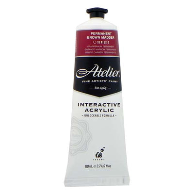 White Smoke Atelier Interactive Artists Acrylic Paint, Perm Brown Madder S3 80ml Acrylic Paints