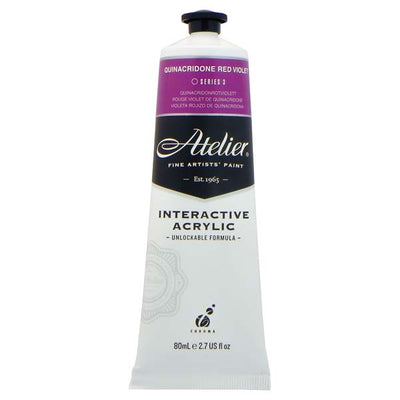 White Smoke Atelier Interactive Artists Acrylic Paint, Quin Red Violet S3 80ml Acrylic Paints