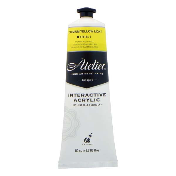 White Smoke Atelier Interactive Artists Acrylic Paint, Cad Yellow Light S4 80ml Acrylic Paints