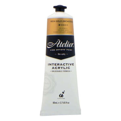 White Smoke Atelier Interactive Artists Acrylic Paint, Rich Gold S4 80ml Acrylic Paints