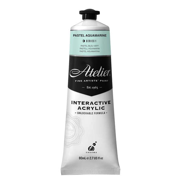 White Smoke Atelier Interactive Artists Acrylic Paint, Pastel Aquamarine S1 80ml Acrylic Paints
