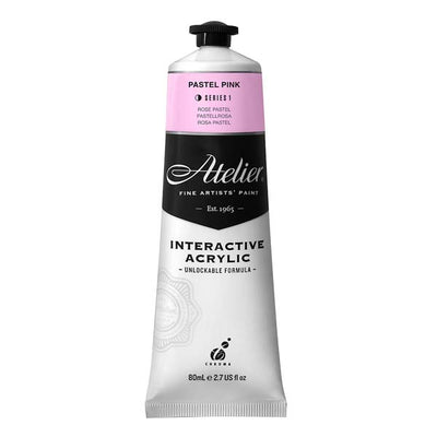 White Smoke Atelier Interactive Artists Acrylic Paint, Pastel Pink S1 80ml Acrylic Paints