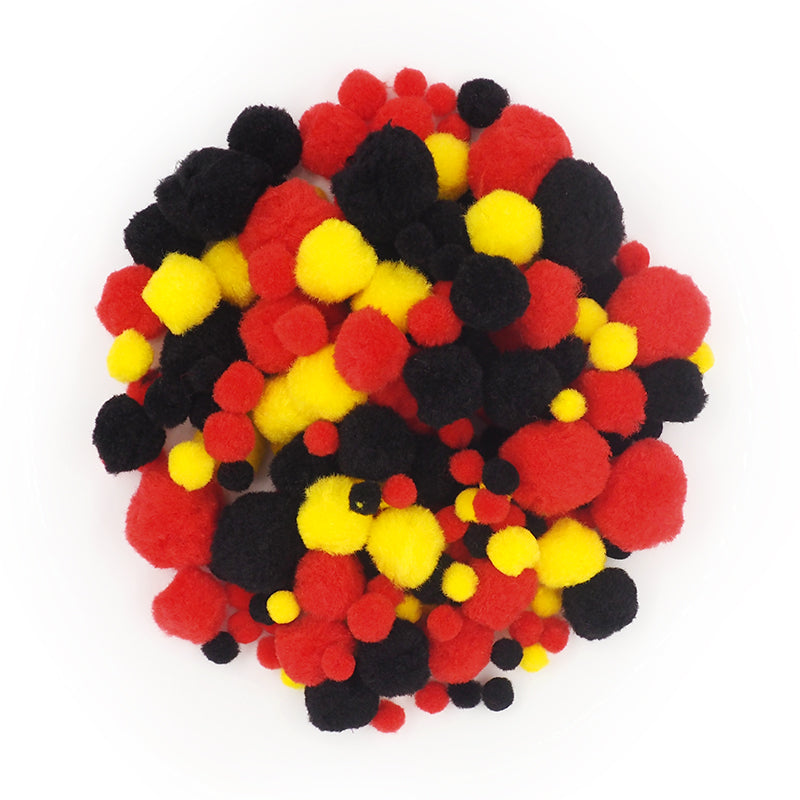 White Smoke Pom Pom Ast Aboriginal Colour Bulk 500Pc Kids Craft Basics