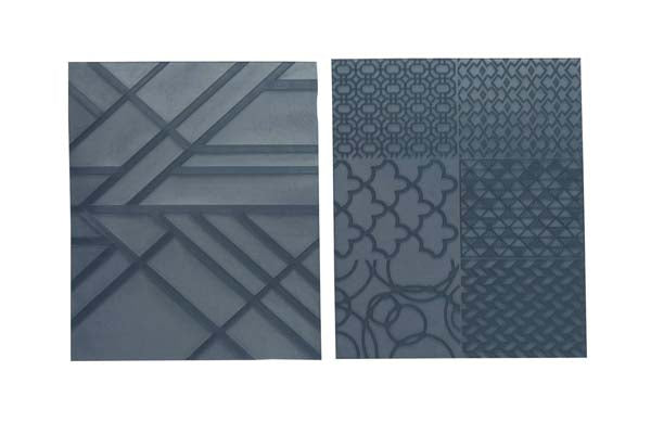 Dark Slate Gray Sculpey Texture Sheet, Geometric, 2Pcs Modelling Tools & Accessories