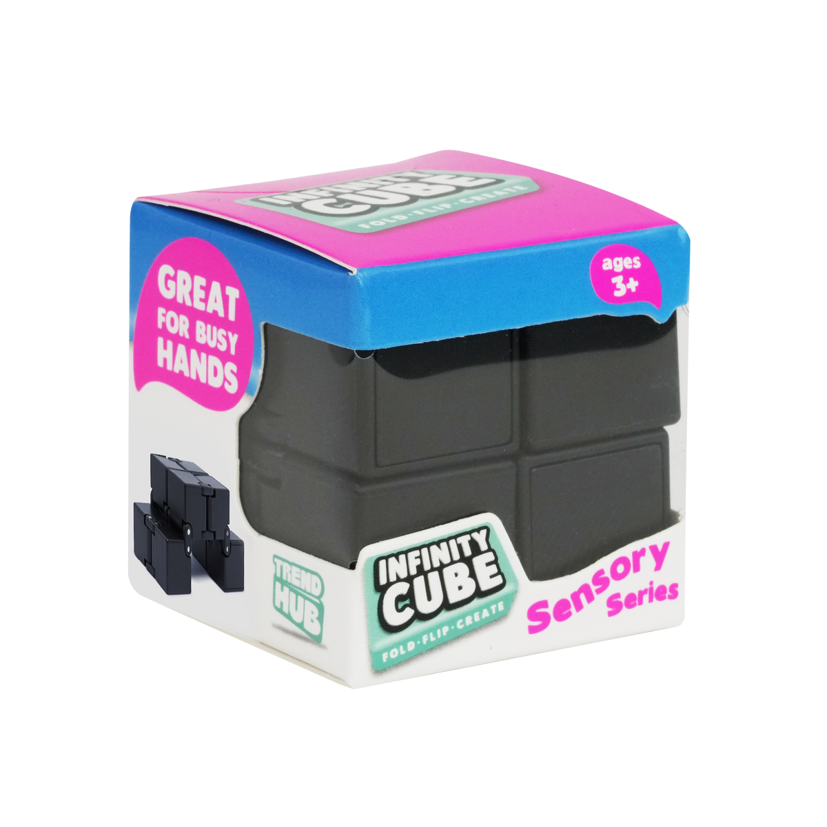 Dark Slate Gray Trend Hub 85g Infinity Cube Black Fidget Toys