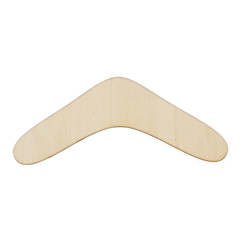 White Smoke Wood Boomerang Shapes 12Pc Kids Craft Basics
