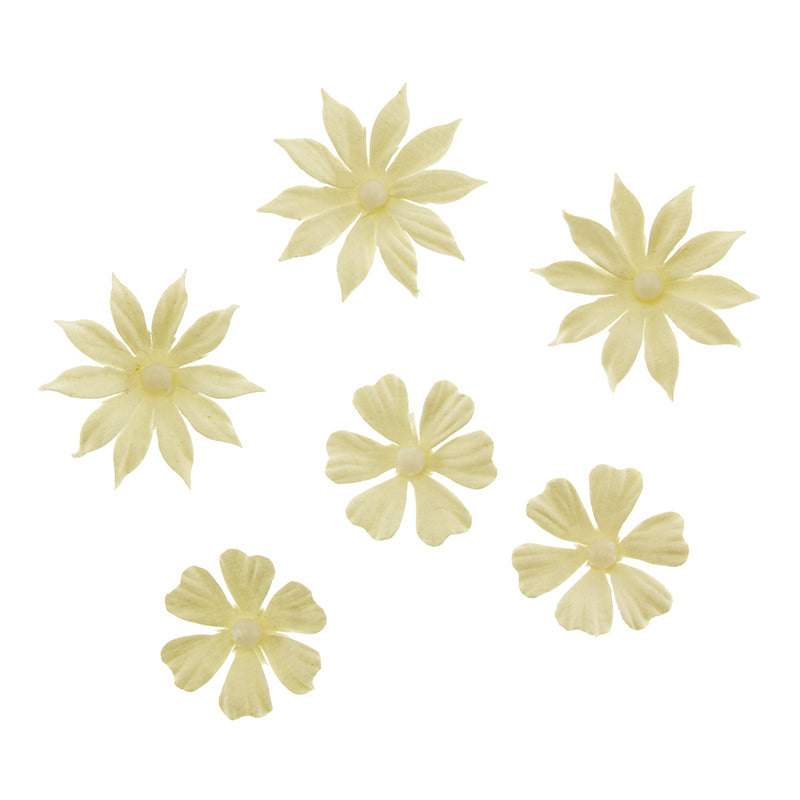 White Smoke Valerie Snow Flower 32Pcs Craft Basics