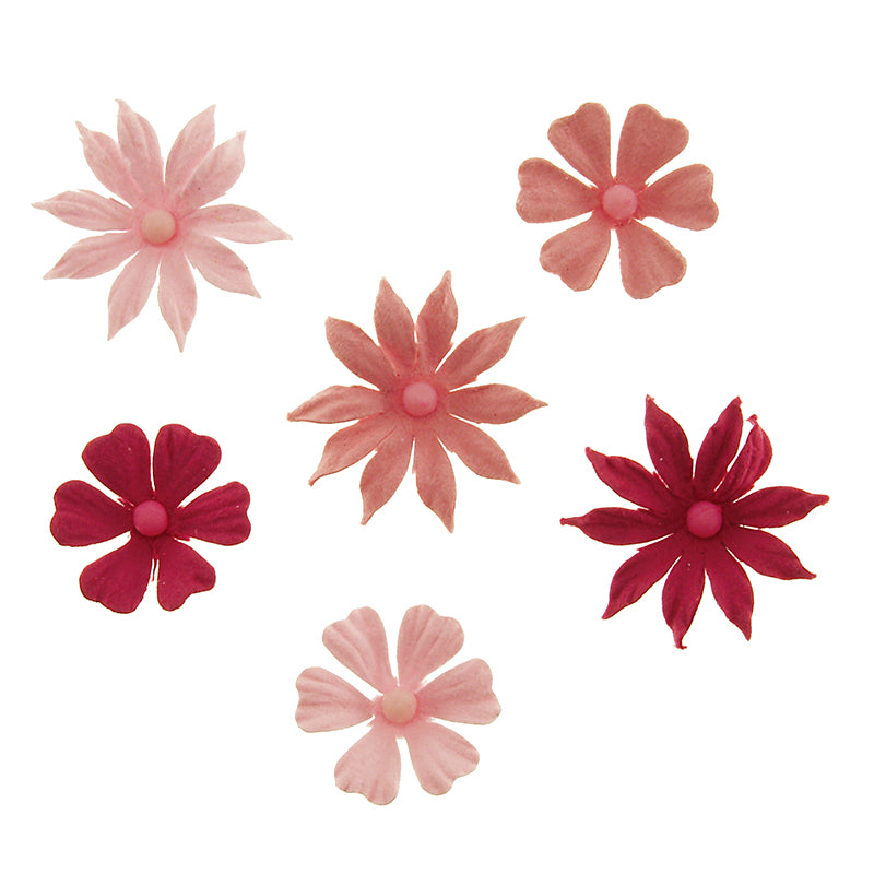 White Smoke Valerie Pink Ripple Flower 32Pcs Craft Basics