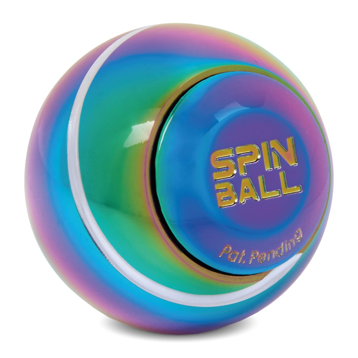 White Smoke Bopster Spin Ball Spinner Multicoloured Metallic Fidget Toys
