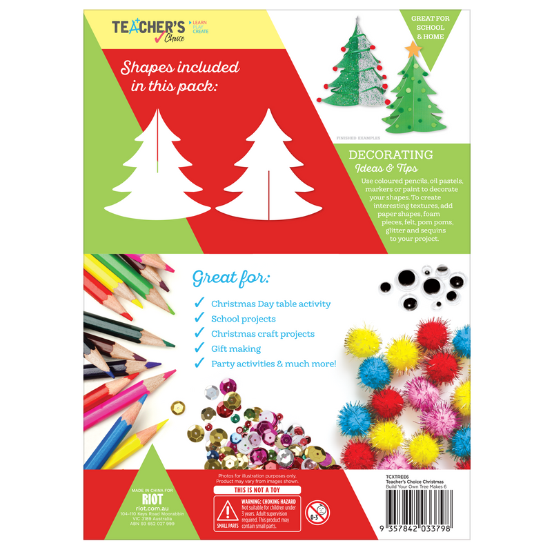 Firebrick Teacher's Choice Build Your Own Christmas Trees Makes 6 Christmas