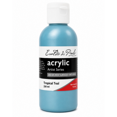White Smoke Eraldo di Paolo Acrylic Paint, Tropical Teal, 250ml Acrylic Paints