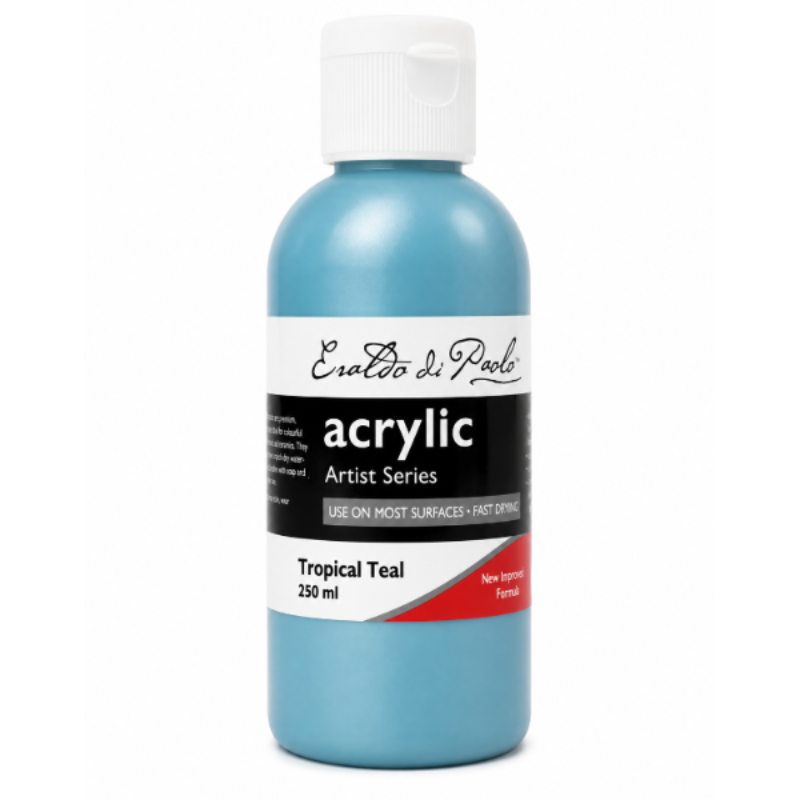 White Smoke Eraldo di Paolo Acrylic Paint, Tropical Teal, 250ml Acrylic Paints