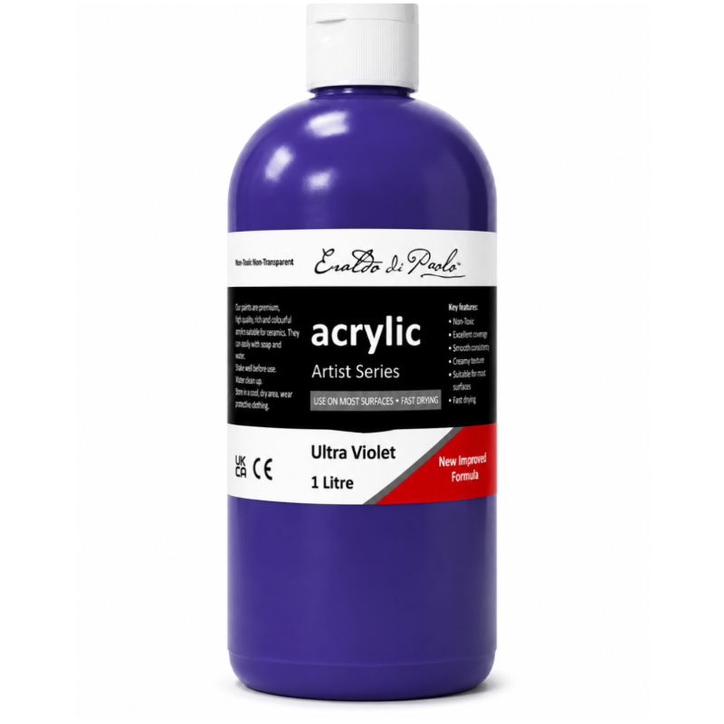 White Smoke Eraldo di Paolo Acrylic Paint, Ultra Violet, 1L Acrylic Paints