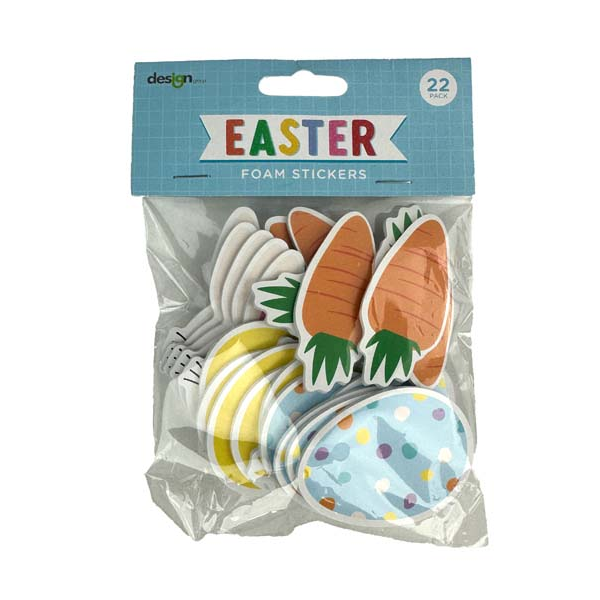 White Smoke Easter Foam Stickers, Assorted, 22pk Easter