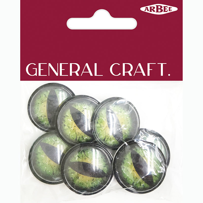 White Smoke Stick On Creature Eyes Green 25mm 12Pc Kids Craft Basics
