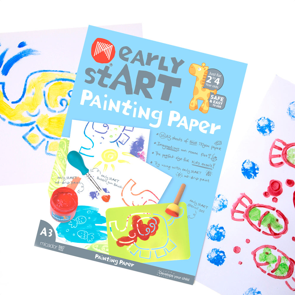 White Smoke Micador Early stART Painting Paper, A3 Pad Kids Drawing Supplies