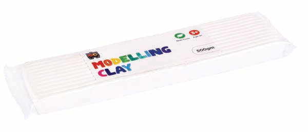 White Smoke EC Modelling Clay, White, 500g Kids Activities