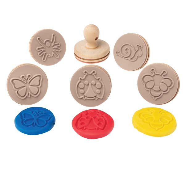 White Smoke EC Wooden Dough Stamps - Bugs, Set 6 Kids Activities