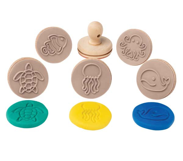 White Smoke EC Wooden Dough Stamps - Sea, Set 6 Kids Activities