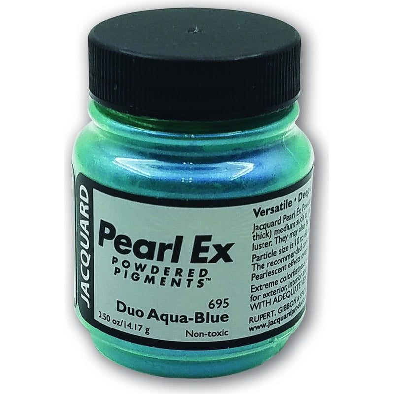 White Smoke Jacquard Pearl Ex Powdered Pigments 14gm DUO AQUA BLUE Resin Dyes, Pigments, and Colours