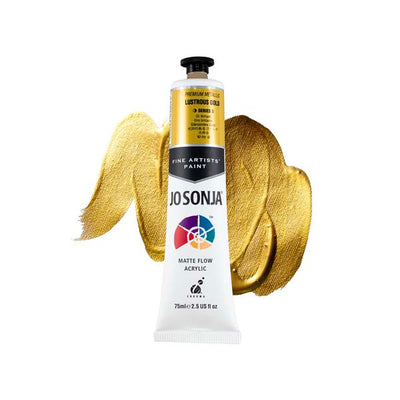 White Smoke Jo Sonja's Matte Flow Acrylic Paint Metallic Lustrous Gold 75ml S3 Paint
