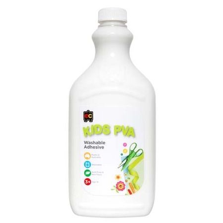 White Smoke Educational Colours Kids Washable PVA Glue 2ltr Kids Glues