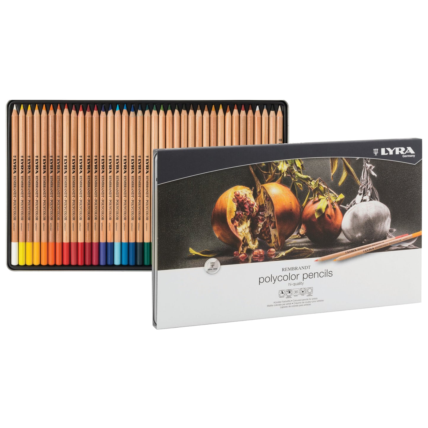 White Smoke Lyra Rembrandt Polycolor Metal Box 36 pcs Pencils